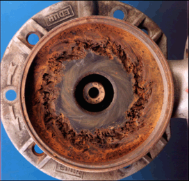 Centrifugal pump with cavitation corrosion